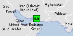 Green earthquake alert (magnitude 5.5M and depth 10km) in Iran 18/05/2013 10:57 UTC, 410000 people within 100km.