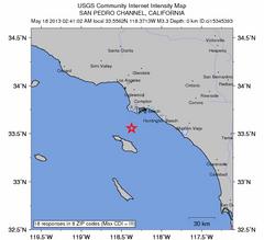 Earthquake Reported in San Pedro Channel